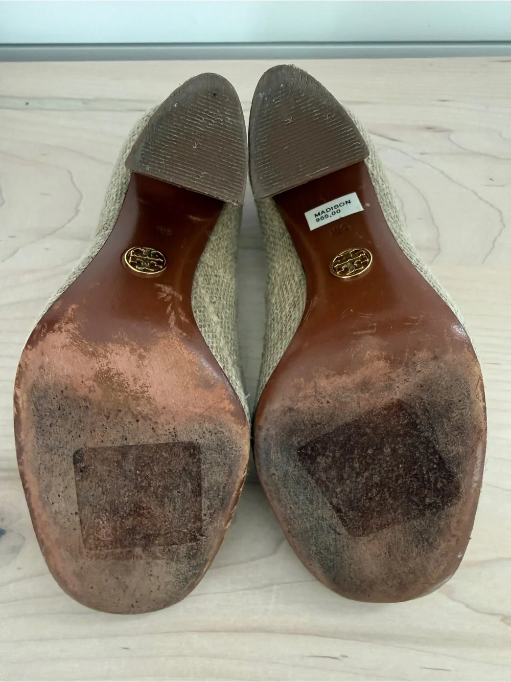 Tory Burch Madison Canvas With a Metallic Heel round toe